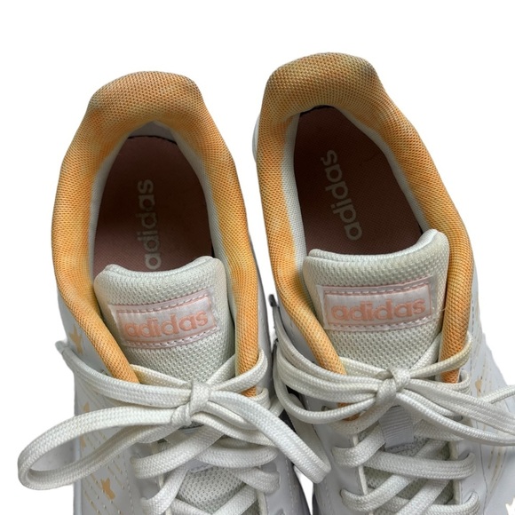 Adidas Advantage Base White With Orange Stars Shoes Womens Size 10 - Picture 6 of 10